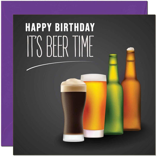 Birthday Card for Men - Beer Birthday Card - Funny Dad Friend Brother drinking