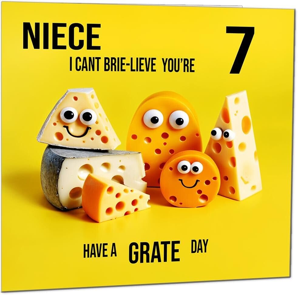 Niece Birthday Card - Cheese Pun Funny Niece's