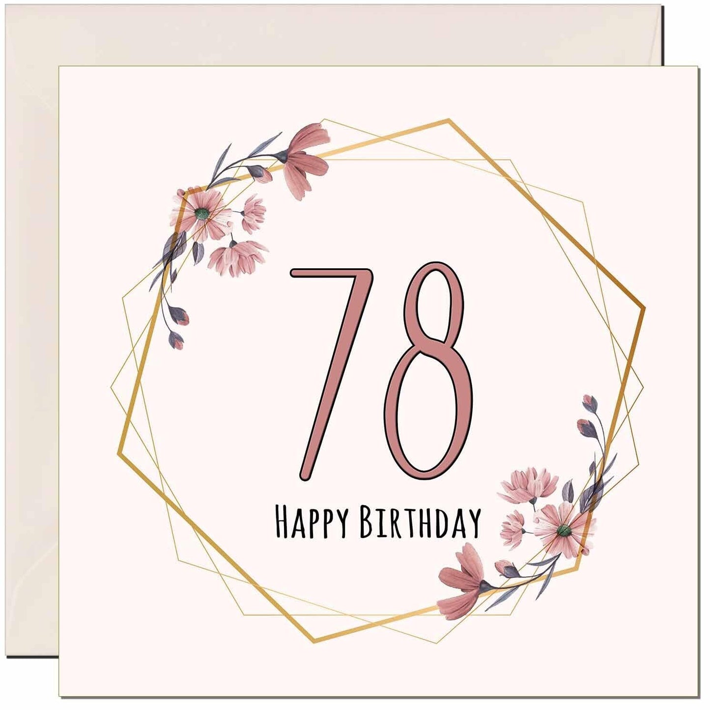 Floral Birthday Card for Women Elegant Beautiful