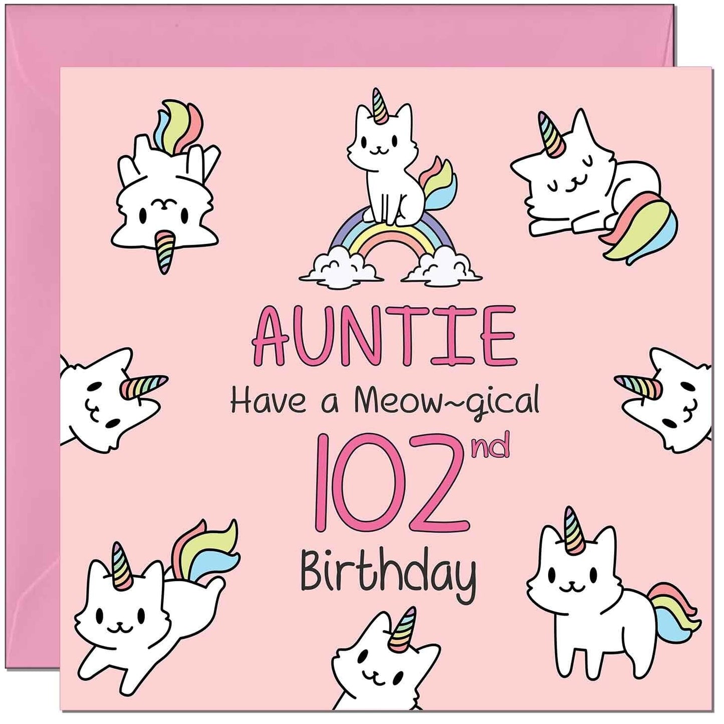 Auntie Birthday Card - Funny Cat Cute Aunty Aunt