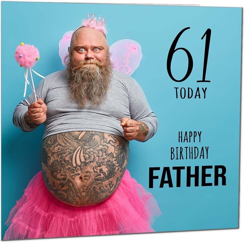 Dads Funny Birthday Card - Bearded Man Joke Funny Father