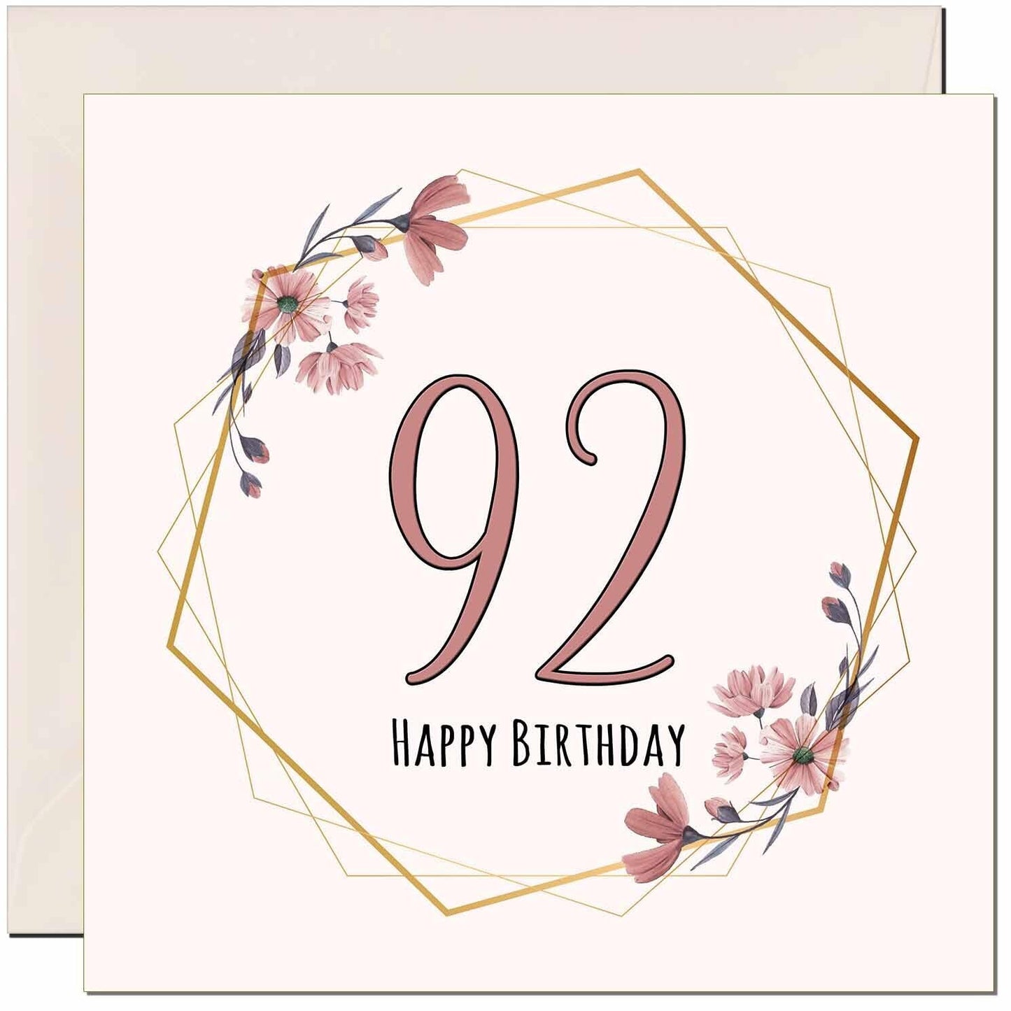 Floral Birthday Card for Women Elegant Beautiful