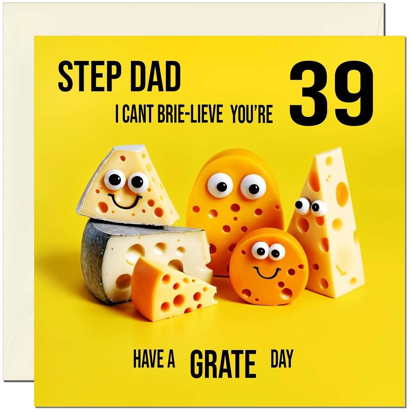 Step Dad funny Birthday Card - Cheese Pun Funny Step-Dads