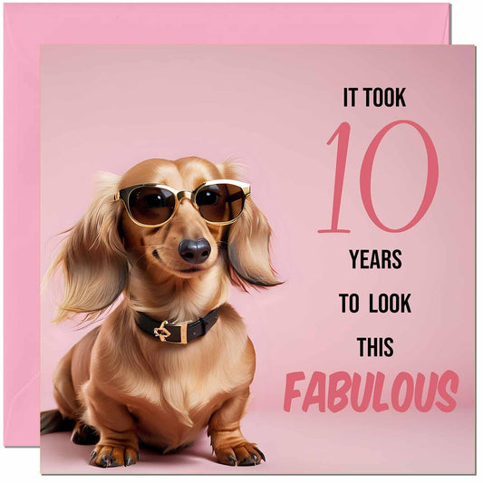 Funny Birthday Card for Women - Fabulous Dachshund - Funny Ladies Birthday Card for Year old woman Ladies Nan Grandma Mum Aunt Sister Mum Friend