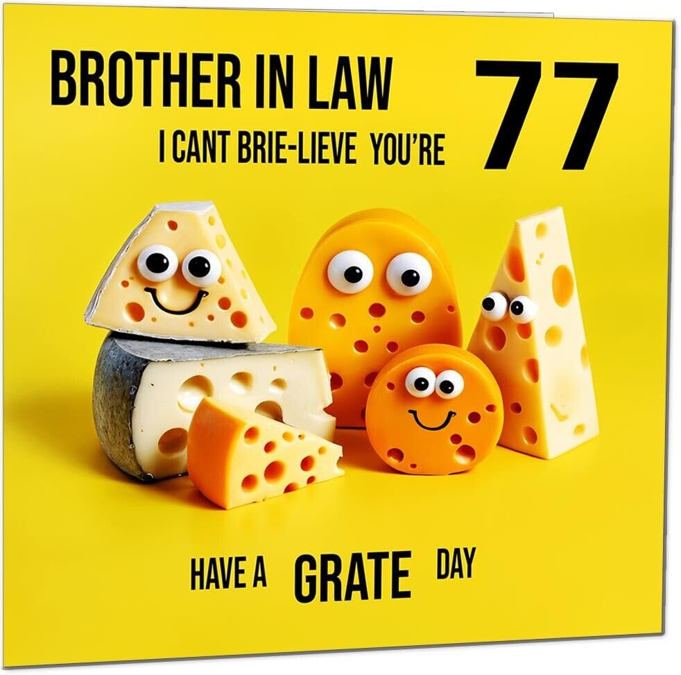 Brother in Law Birthday Card - Cheese Pun Funny Brother In Laws