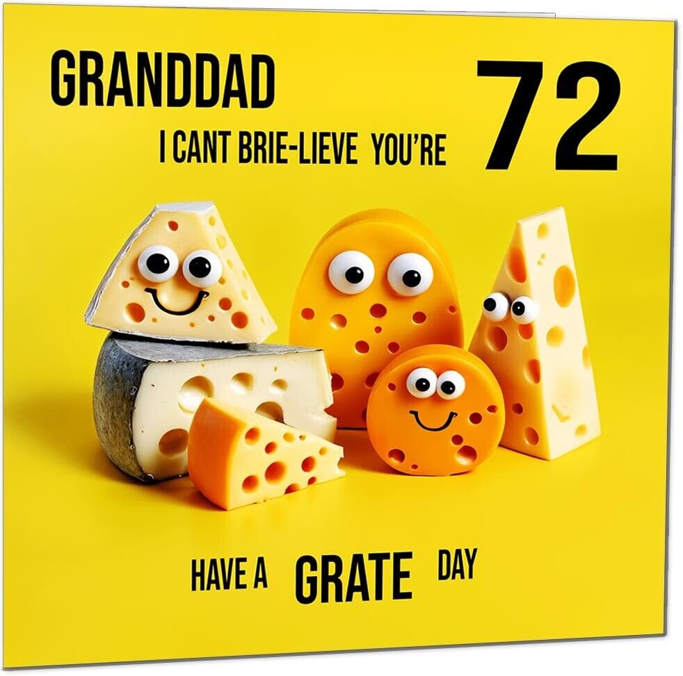 funny Birthday Card for Granddad - Cheese Pun Funny Granddad