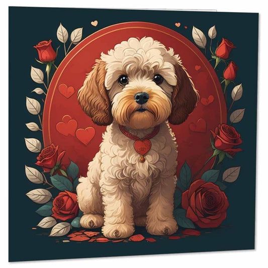 Cockapoo Greeting Card Cockapoo Valentines Day Card 145mm x 145mm