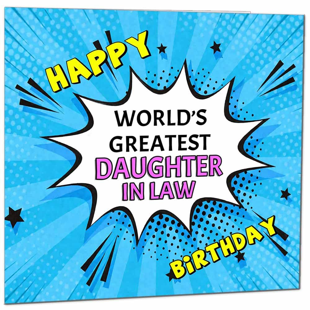 Wife Birthday Card - World's Greatest - Comic Book Pop Art Style Birthday Card for Wife