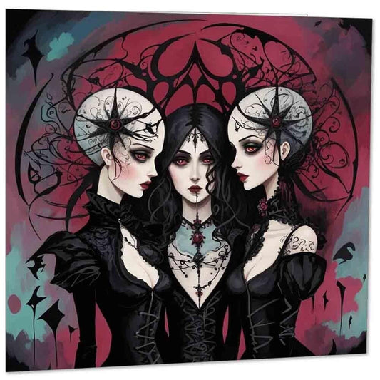 Gothic Witches Greeting Card 145mm x 145mm