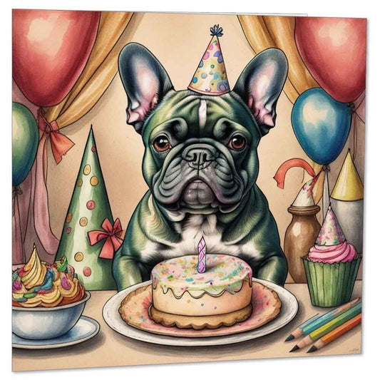 French Bulldog Birthday Card French Bulldog Dog 145mm x 145mm