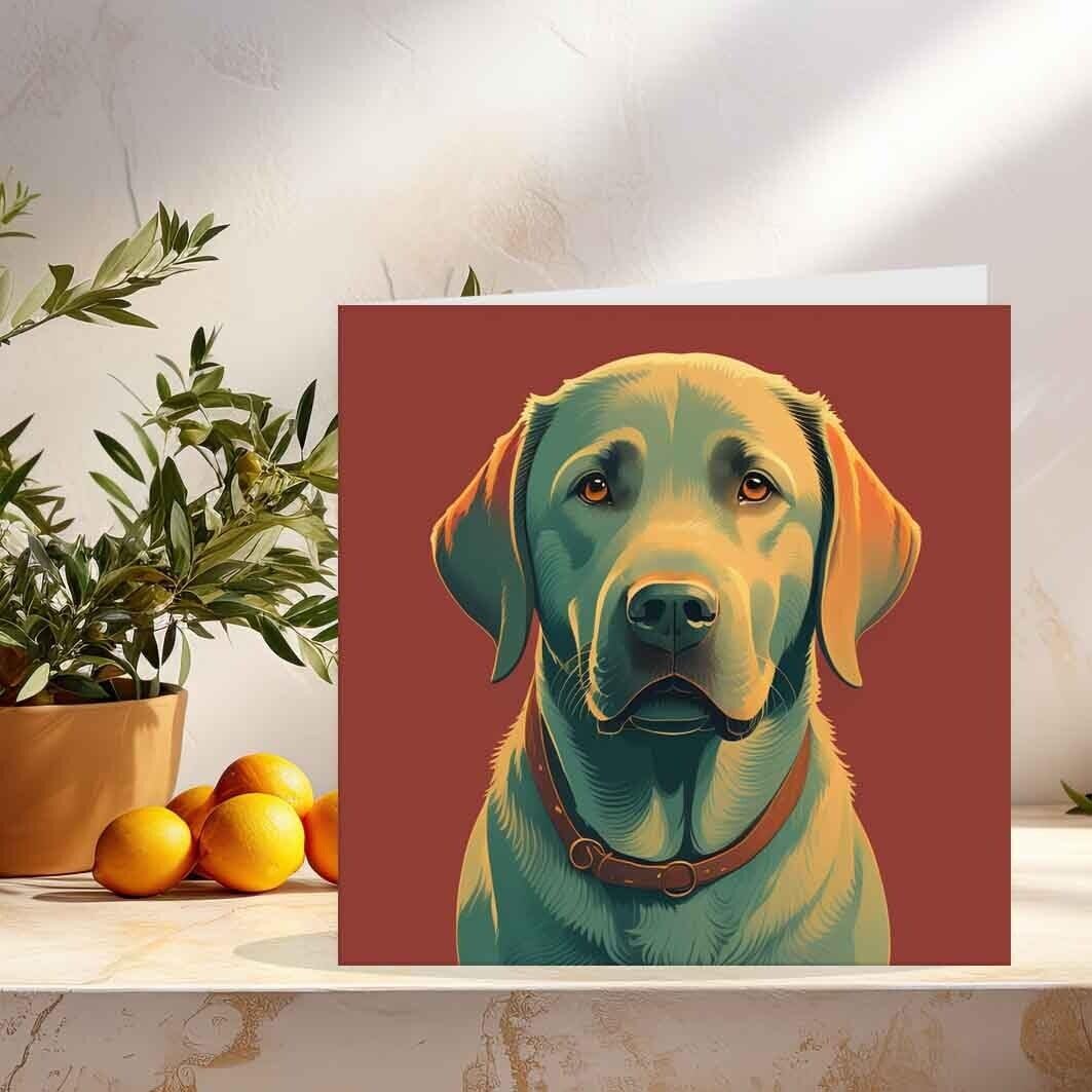 Labrador Dog Design Greeting Cards Birthday Card - 145mm x 145mm Square