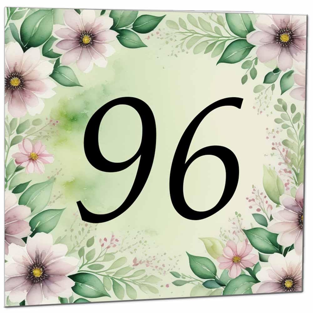 80th Birthday Card for Women Men - Green Floral Birthday Cards for 80 year old Lady Eighty Eightieth Ladies Grandma Nan Aunt Mum Sister Mom Friend