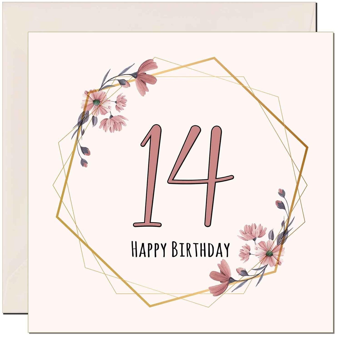 Floral Birthday Card for Women Elegant Beautiful