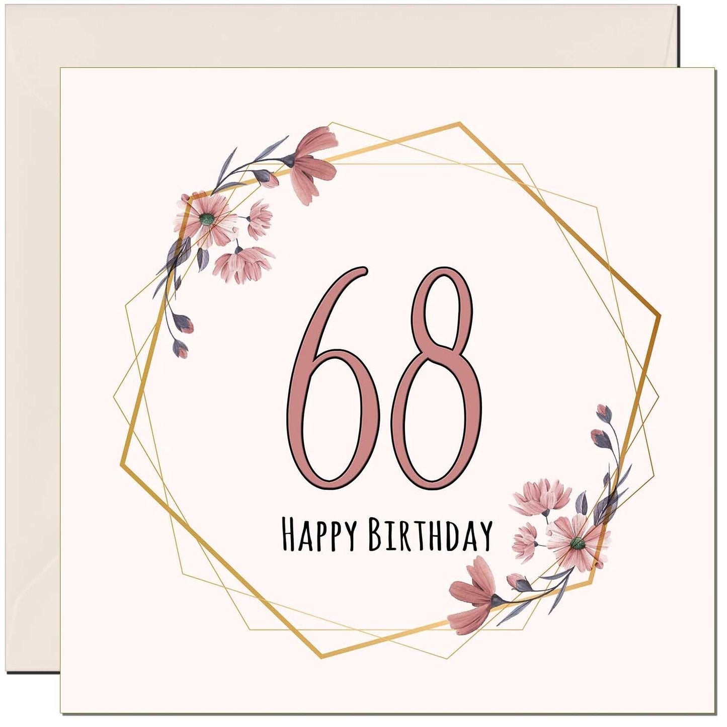 Floral Birthday Card for Women Elegant Beautiful