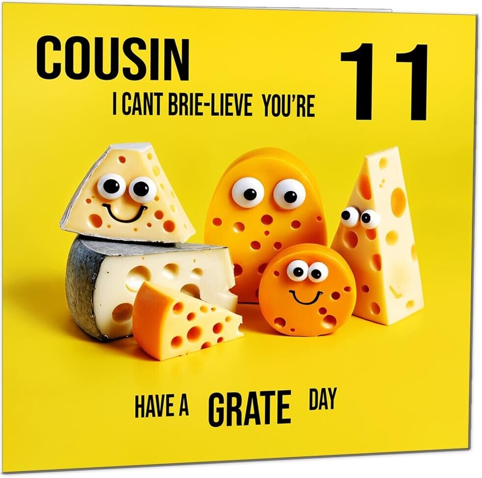 Cousin Birthday Card - Cheese Pun Funny Cousins