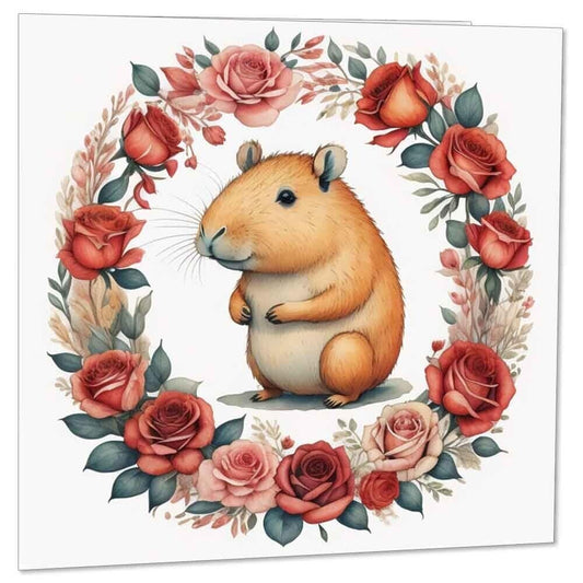 Capybara Anniversary Card Birthday Valentines Cards for him her 145mm x 145mm