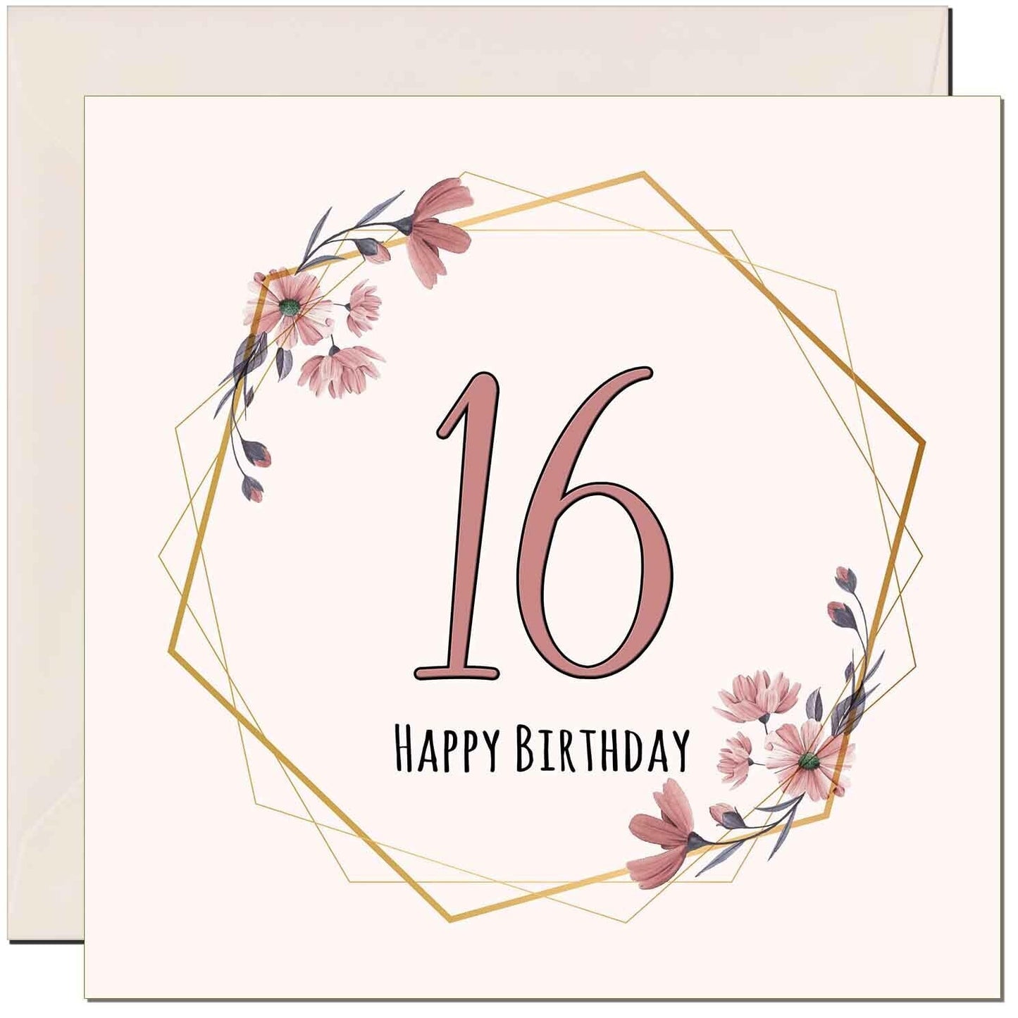 Floral Birthday Card for Women Elegant Beautiful