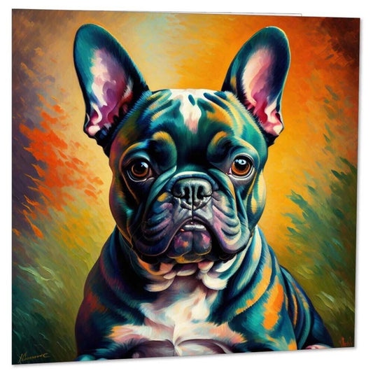 French Bulldog Painting Greeting Card - 145mm x 145mm