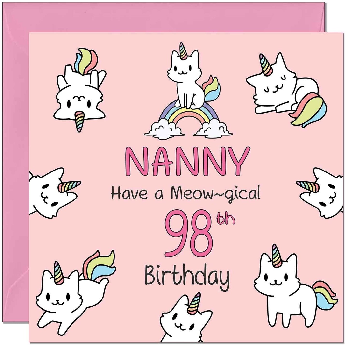 Nanny Birthday Card - Funny Cat Cute Grandma