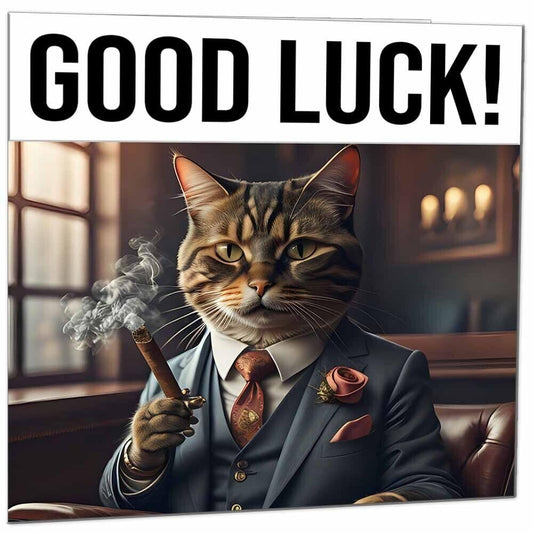 Good Luck Card - Boss Cat - Colleague Leaving Card Co Worker New Job Card