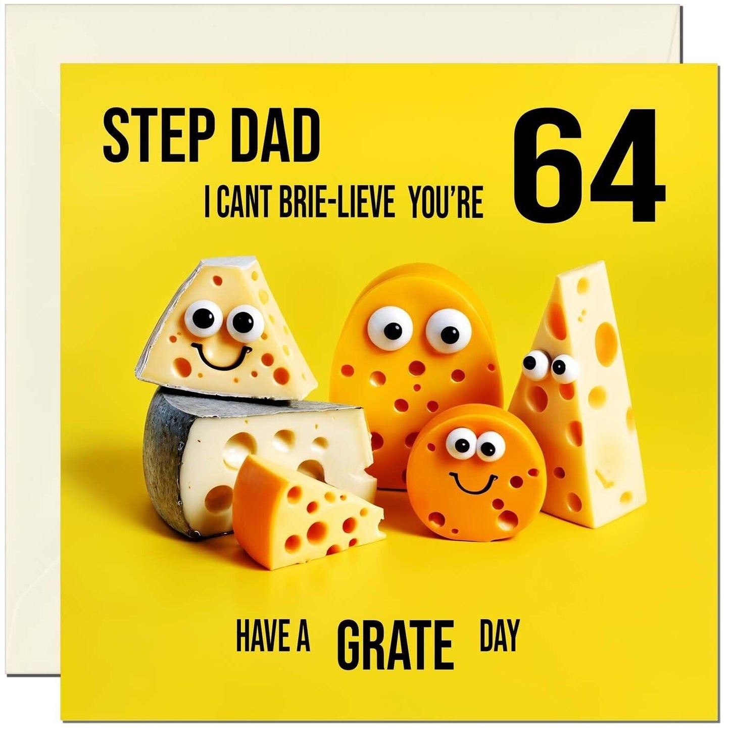 Step Dad funny Birthday Card - Cheese Pun Funny Step-Dads