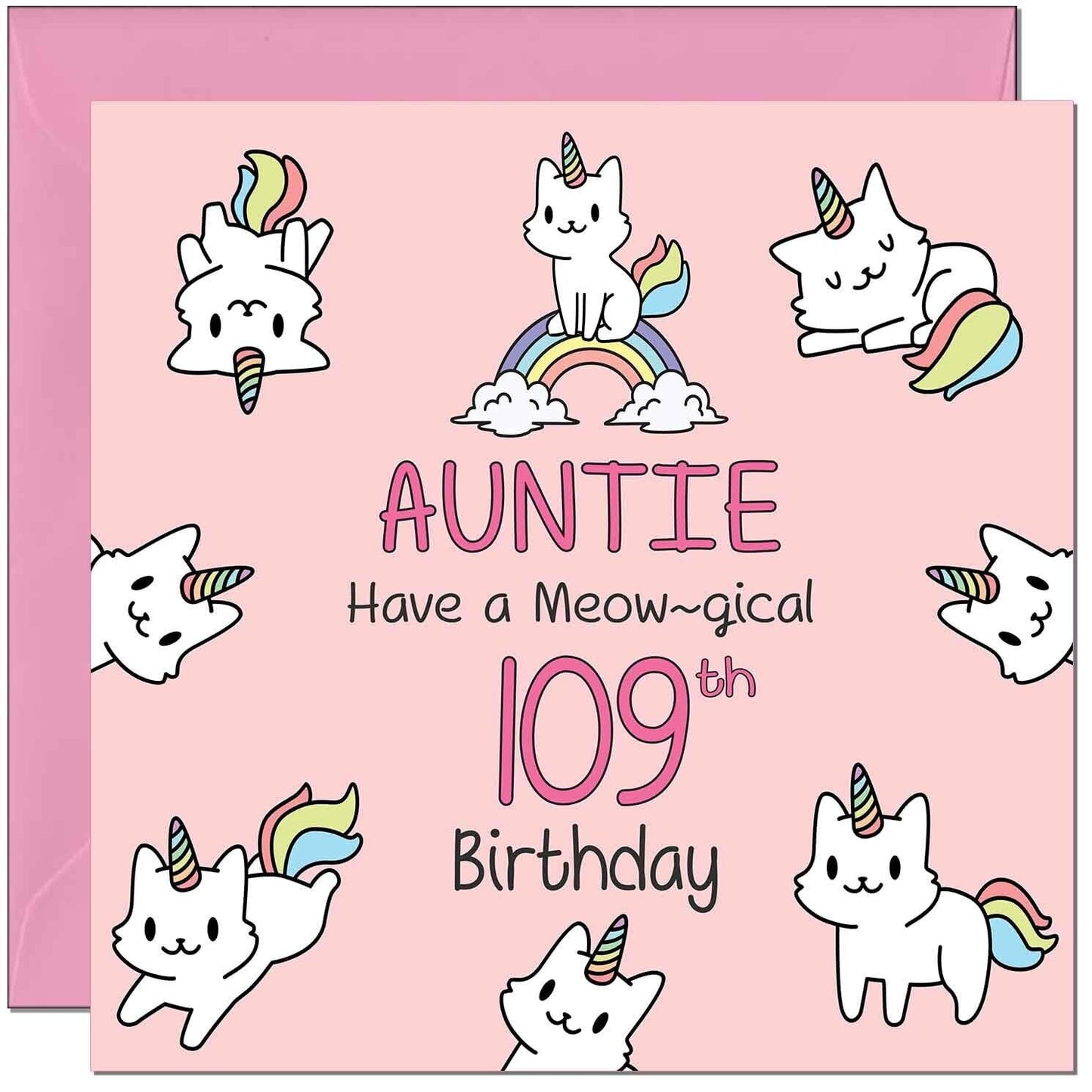 Auntie Birthday Card - Funny Cat Cute Aunty Aunt