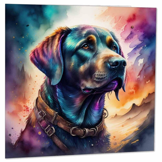 Labrador Dog Greeting Birthday Card Labrador illustration art 145 x 145mm