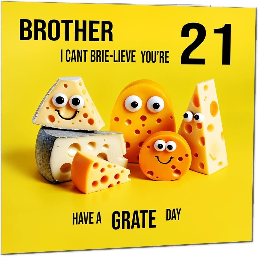 Brother Birthday Card - Cheese Pun Funny Brothers
