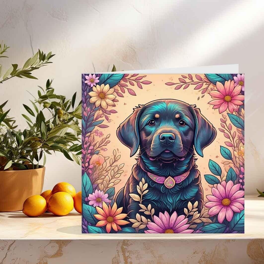 Labrador Puppy Dog Design Greeting Cards Birthday Card - 145mm x 145mm