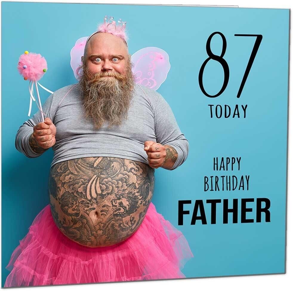 Dads Funny Birthday Card - Bearded Man Joke Funny Father