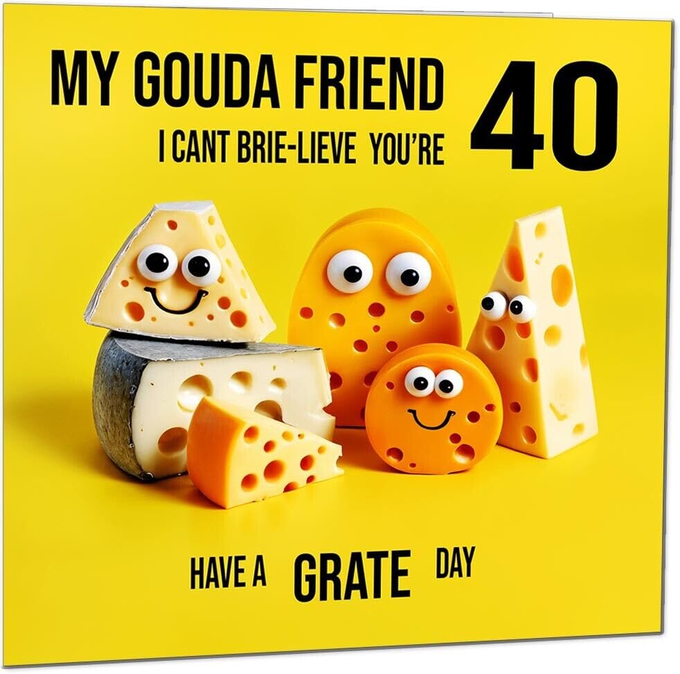 Friend Birthday Card - Cheese Pun Funny Best Friend
