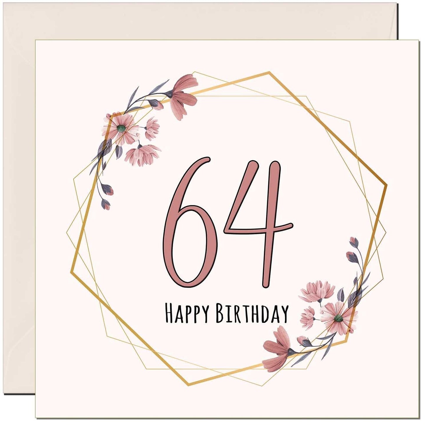 Floral Birthday Card for Women Elegant Beautiful