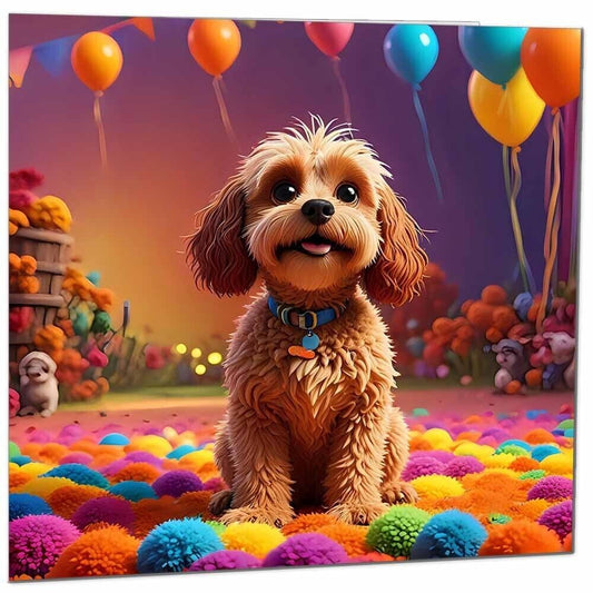 Colourful Cockapoo Greeting Card - Any Occasion - Cockapoo Illustration Art