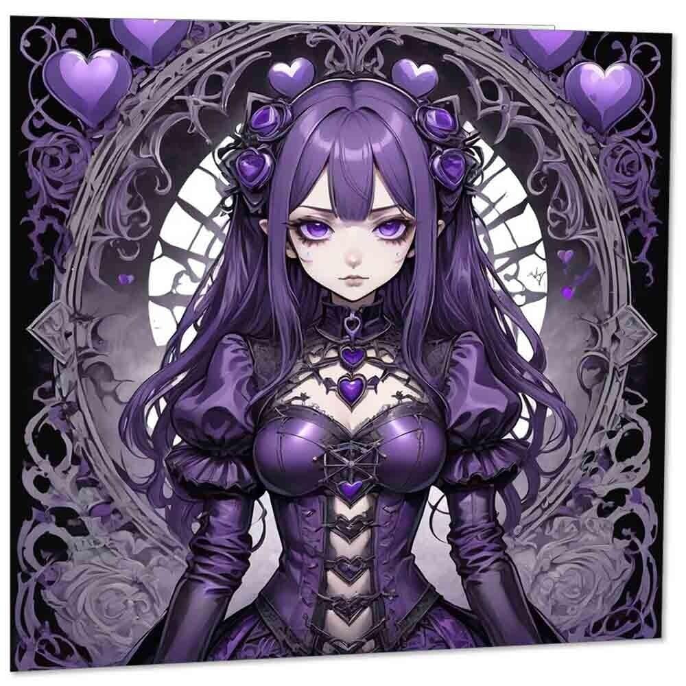 Gothic Anime Princess Greeting Card 145mm x 145mm