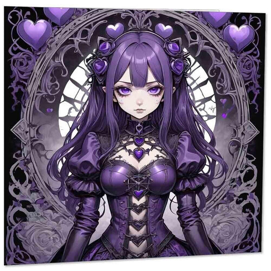Gothic Anime Princess Greeting Card 145mm x 145mm