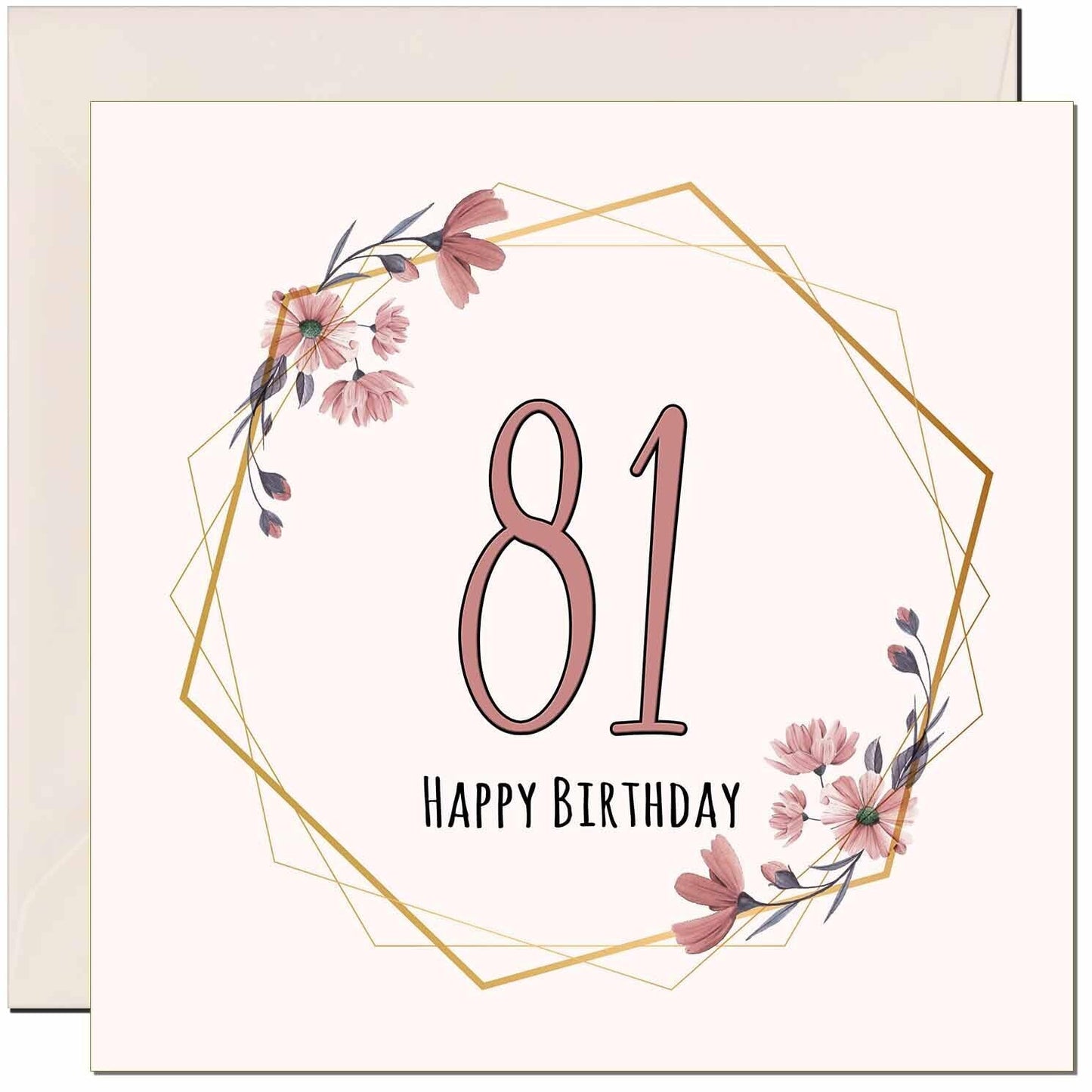 Floral Birthday Card for Women Elegant Beautiful