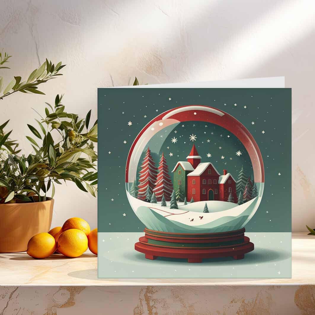Christmas Card - Snow globe - Festive Xmas Cards 145 x 145mm