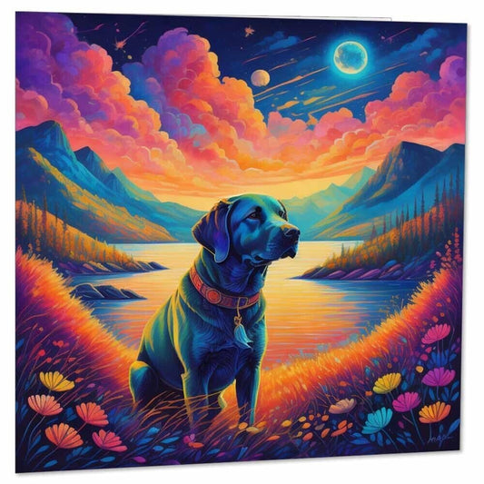 Labrador Greeting Card Artistic Labrador Dog Birthday Card 145 x 145mm