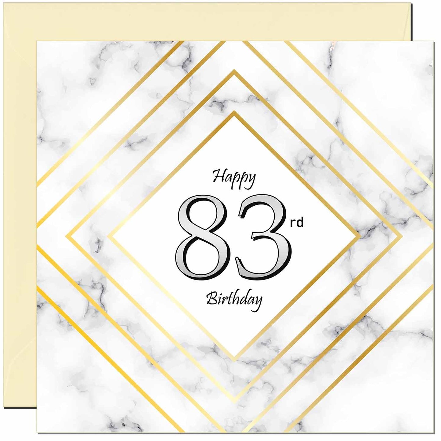 Birthday Card for Men Women - White Marble Gold - Birthday Cards for 59 year old Man FIfty Nine, Fifty Ninth Dad Grandad Grandpa Uncle Bday Gift Nan Mum Aunt