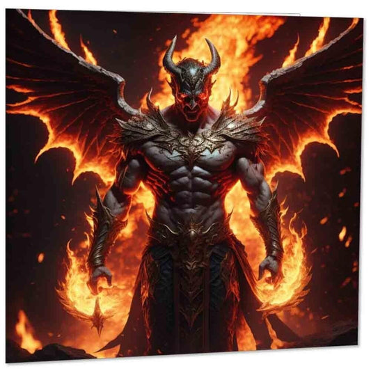 Satanic Greeting Card - Satan Devil 666 Lucifer birthday card 145mm x 145mm