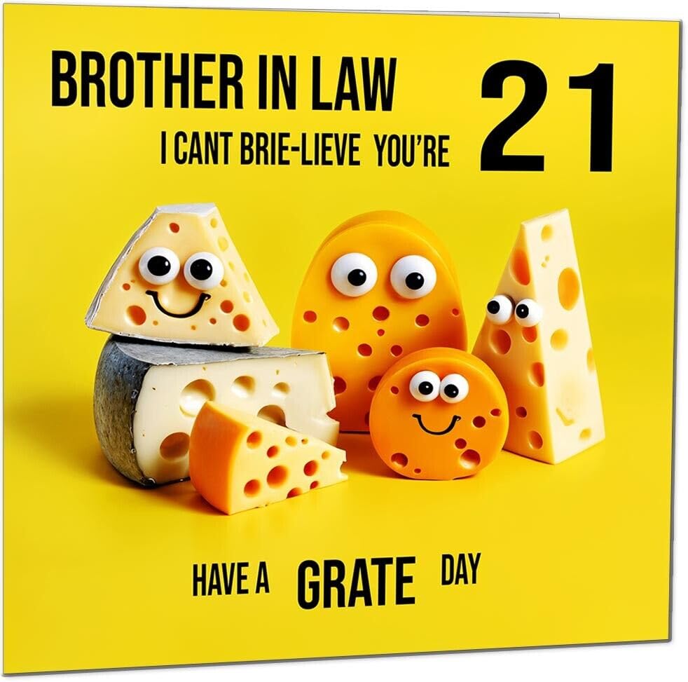 Brother in Law Birthday Card - Cheese Pun Funny Brother In Laws