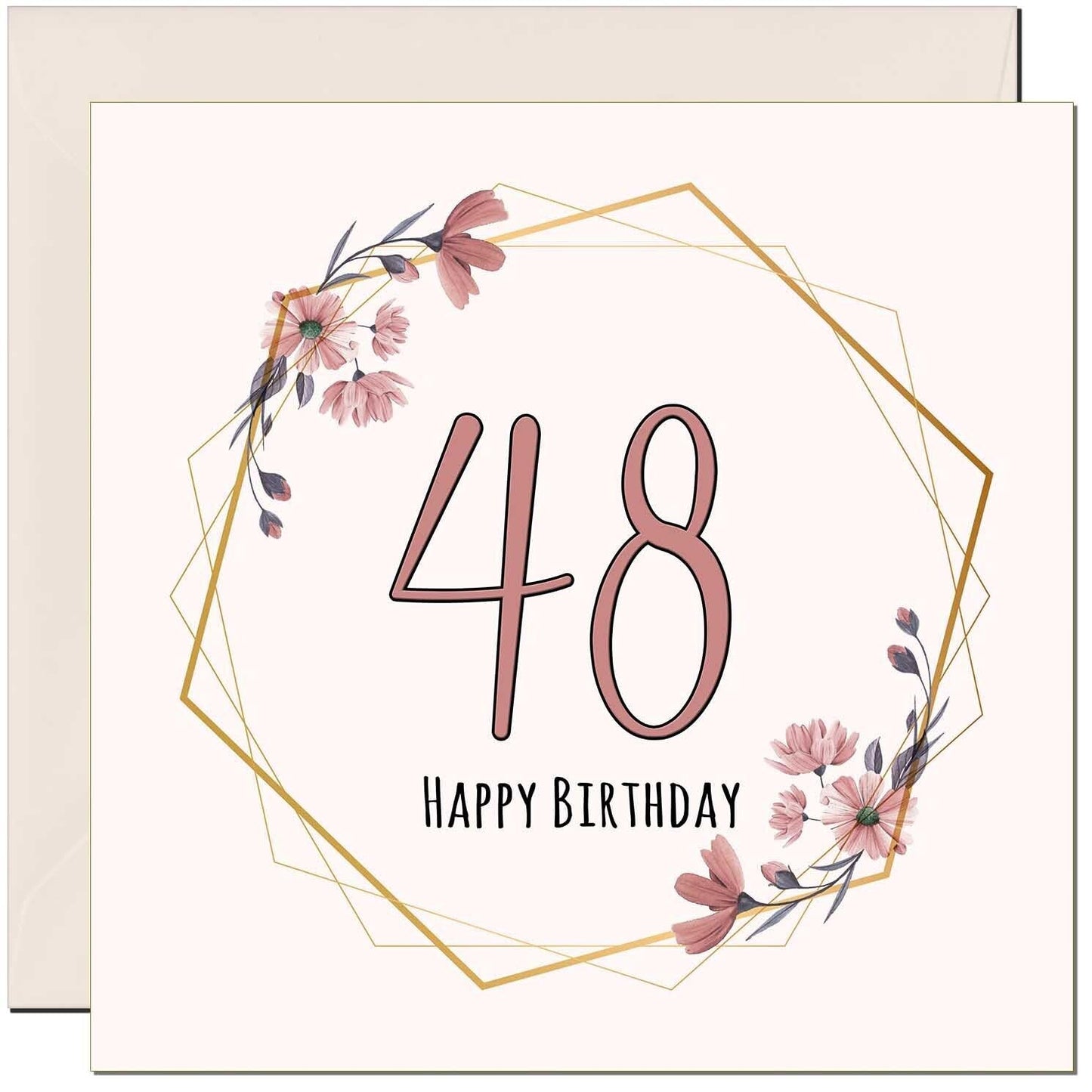 Floral Birthday Card for Women Elegant Beautiful