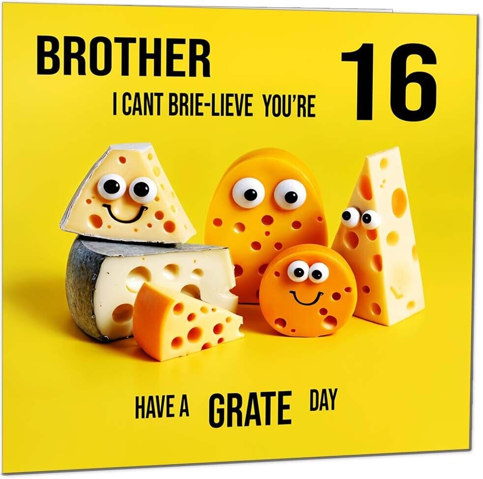 Brother Birthday Card - Cheese Pun Funny Brothers