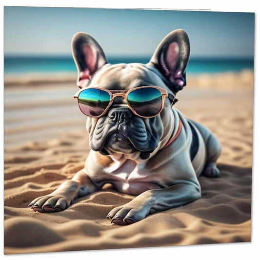 Cool French Bulldog Greeting Card 145mm x 145mm