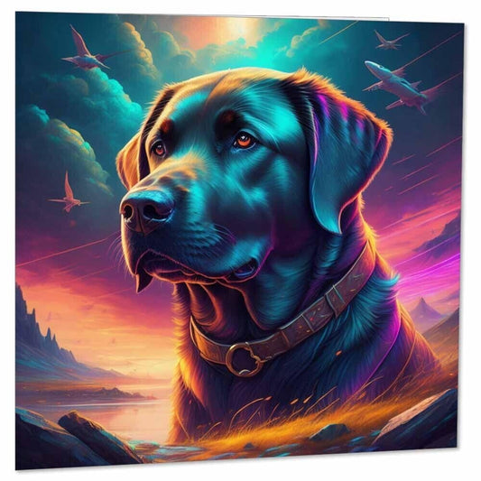 Black Labrador Greeting Card Beautiful Labrador Dog Birthday Card 145 x 145mm