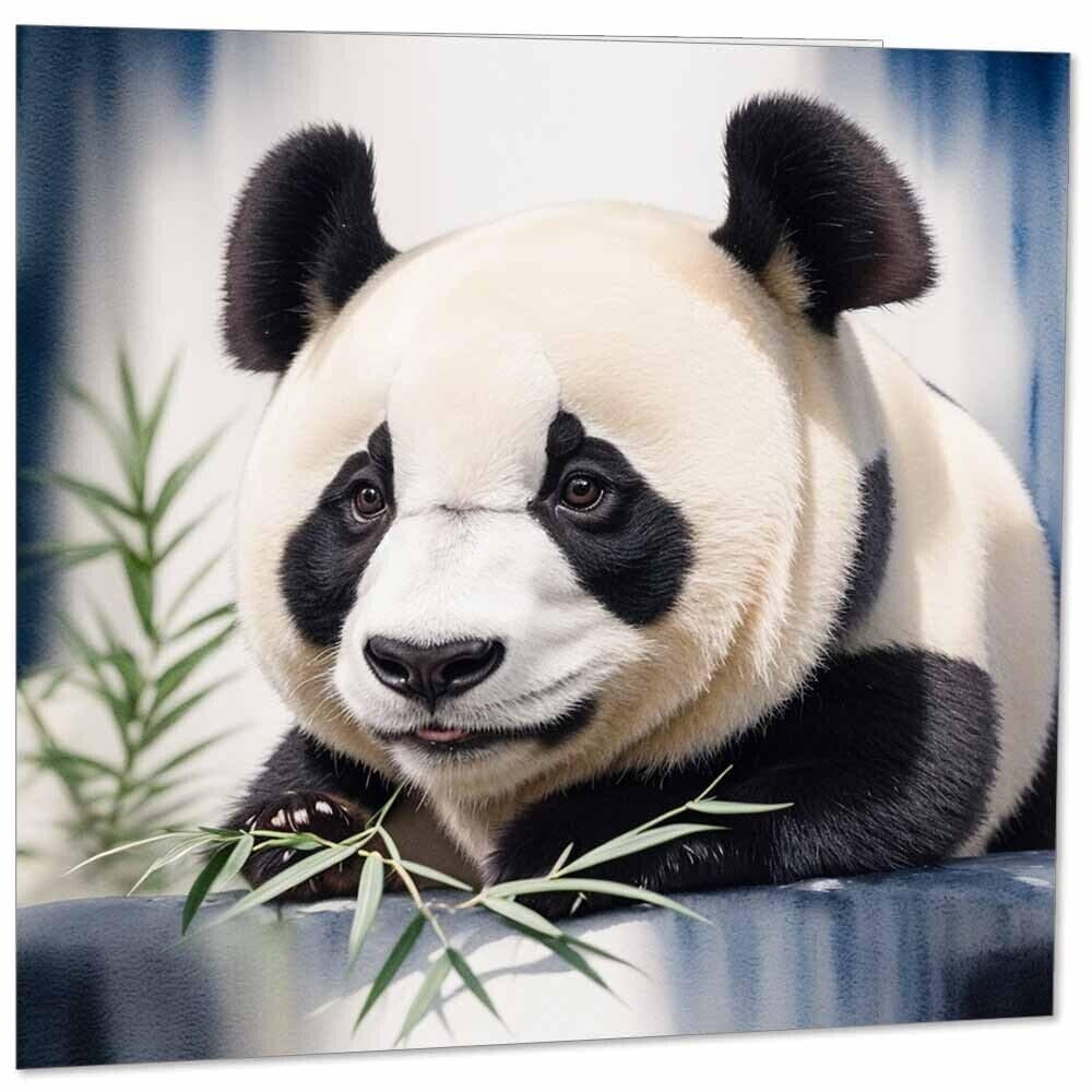 Panda Greeting Card - 145mm x 145mm - Square