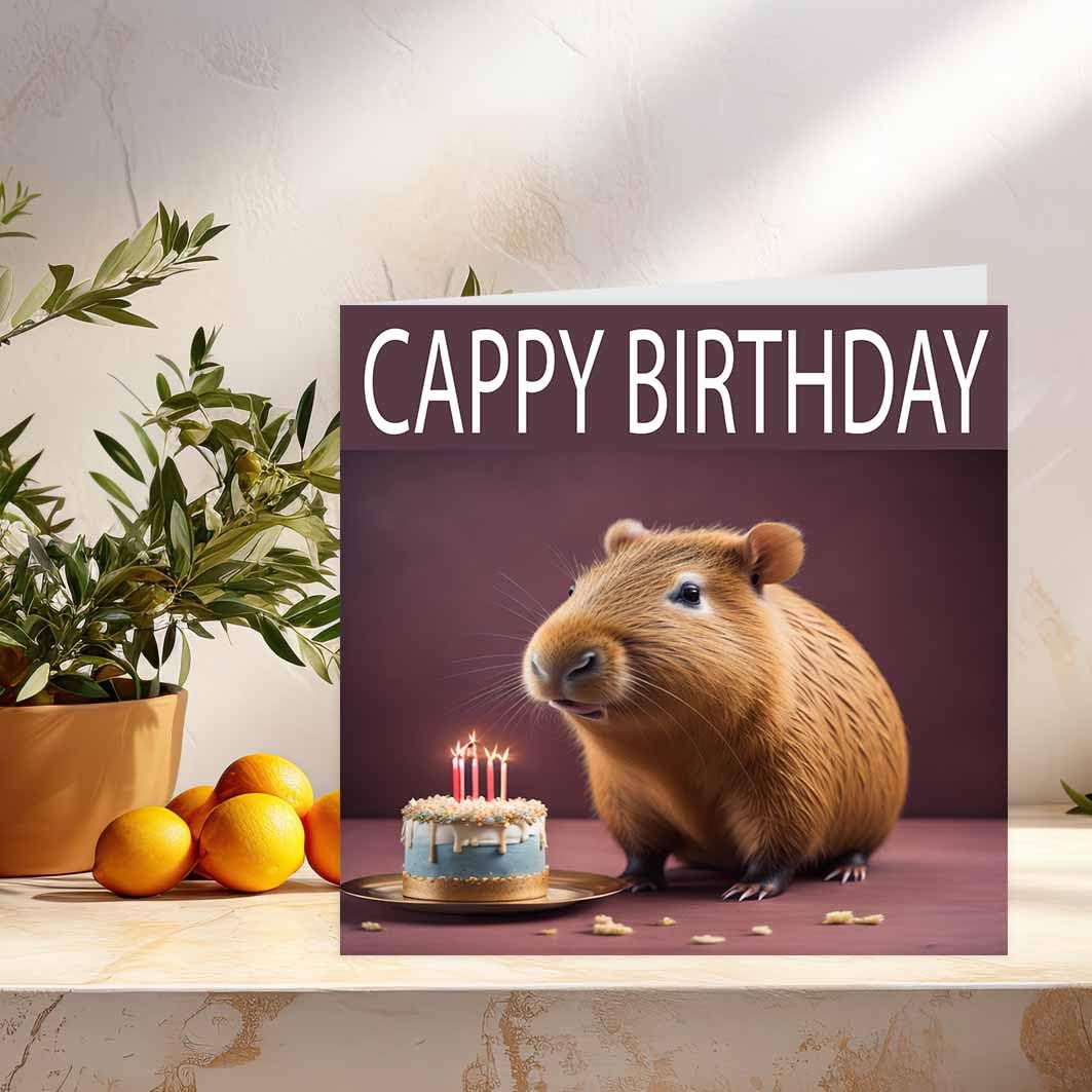 Capybara Birthday Card - Cappy Birthday