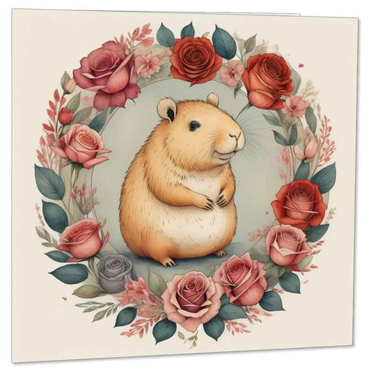 Capybara Card Birthday Card Anniversary Valentines Cards Love 145mm x 145mm