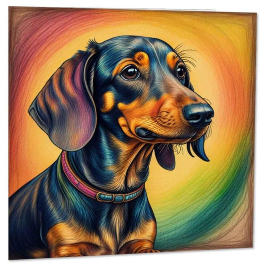 Dachshund Greeting Card Sausage Dog 145mm x 145mm