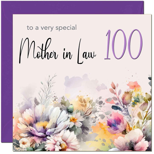 Mother in Law Birthday Card - Purple Floral